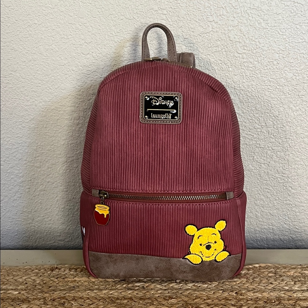 Loungefly Red and Brown Backpack with Eeyore Design